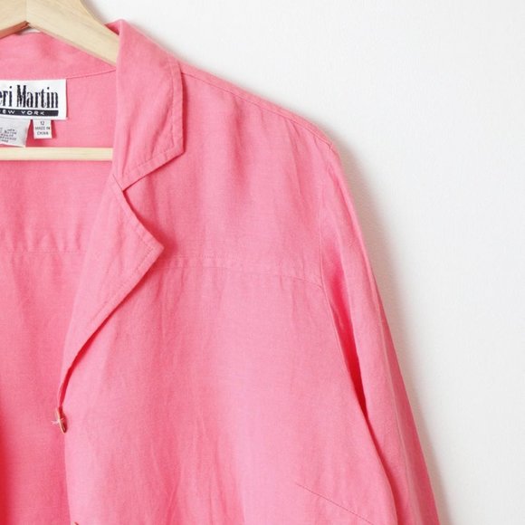 Vintage Pink Linen Blend Jacket - Picture 4 of 5